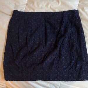 J. Crew Midnight Blue Lace Mini Skirt